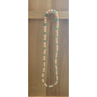 Aventurine Necklace - Natural wood and Aventurine 