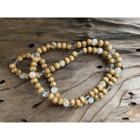 Citrine Necklace - Natural wood and Citrine  
