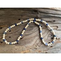 Sodalite Necklace -Natural wood and Sodalite