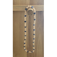 Sodalite Necklace -Natural wood and Sodalite